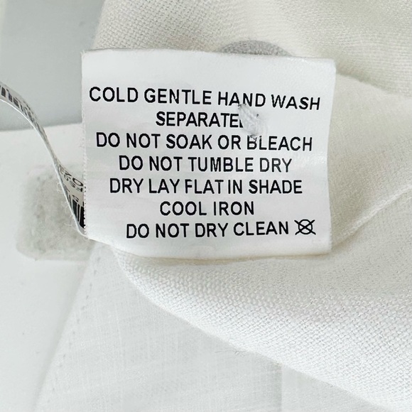 DISSH 100% Linen Sleeveless Vest Size 10 US White Button up Coastal Minimalist - Picture 7 of 11